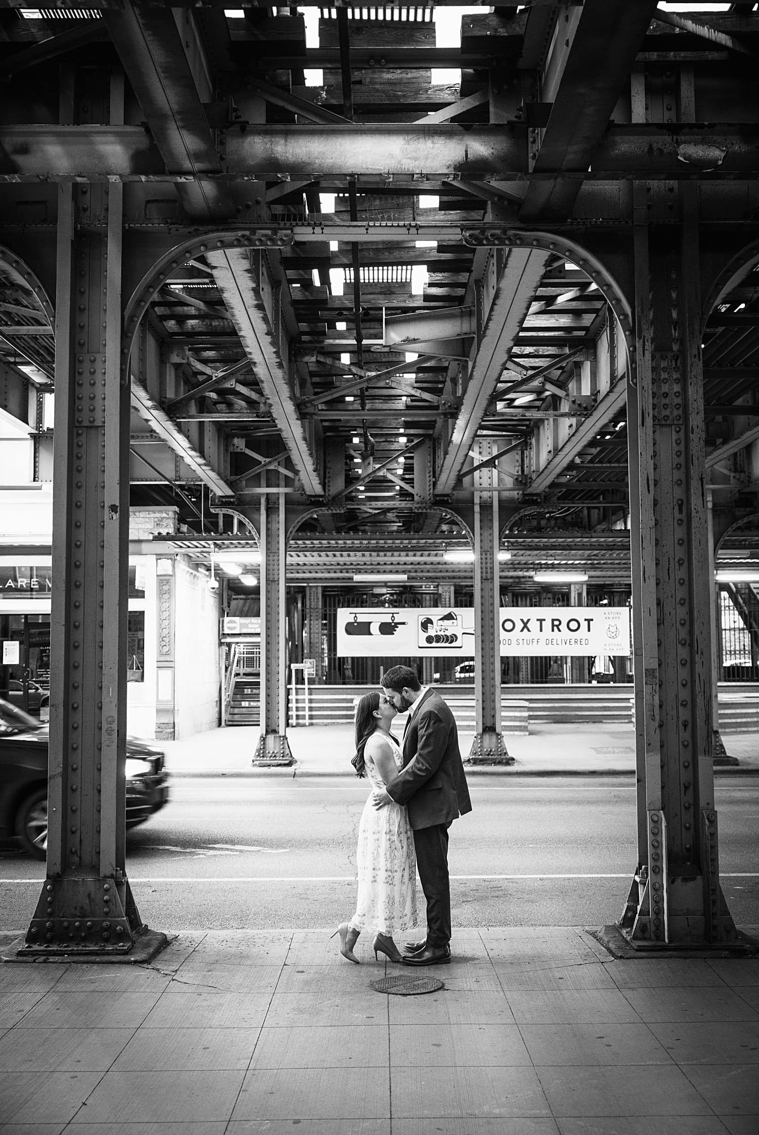 Chicago engagement session with the L train 